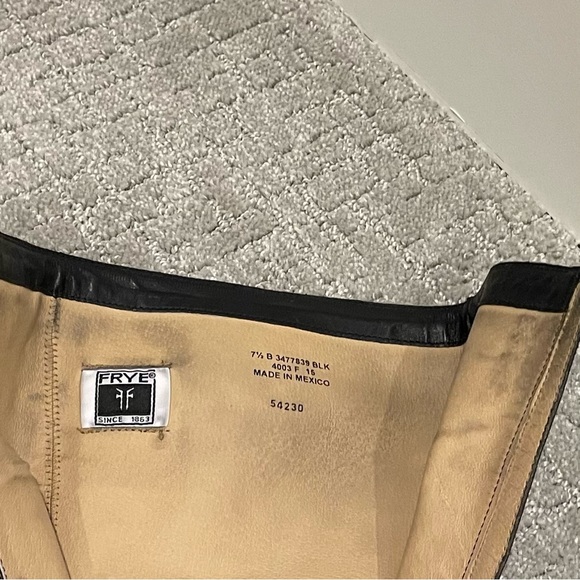 Frye Black Leather Side Zip Tall Boots 7.5 - Picture 3 of 5